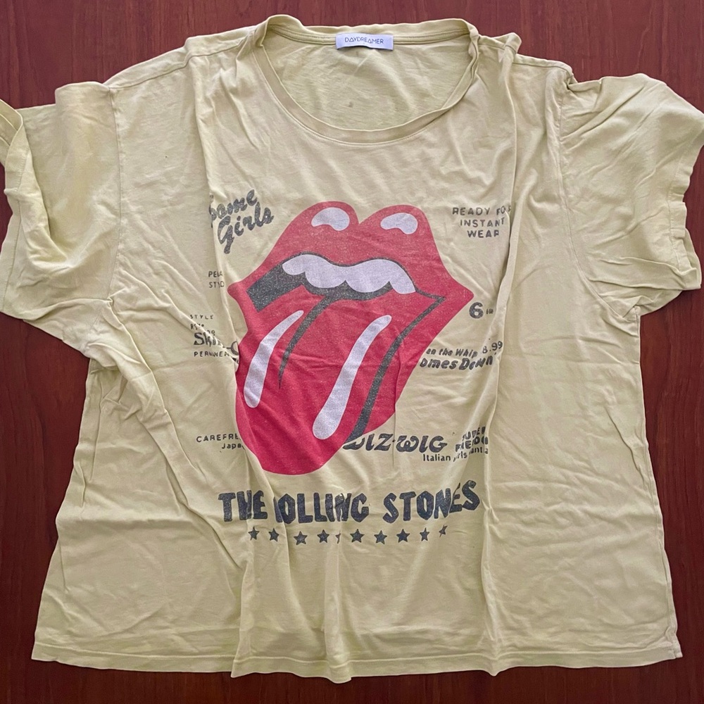 Rolling Stones yellow oversized shirt